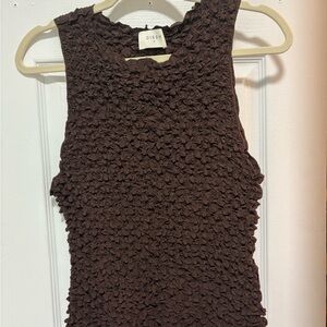 DISSH Brown Smocked Tank Top